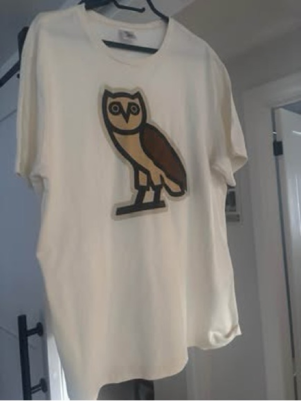 OVO Cream T-Shirt with Brown Owl Logo
